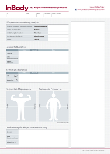 InBody 230 Befundbögen LB 120 (500 Stk.)
